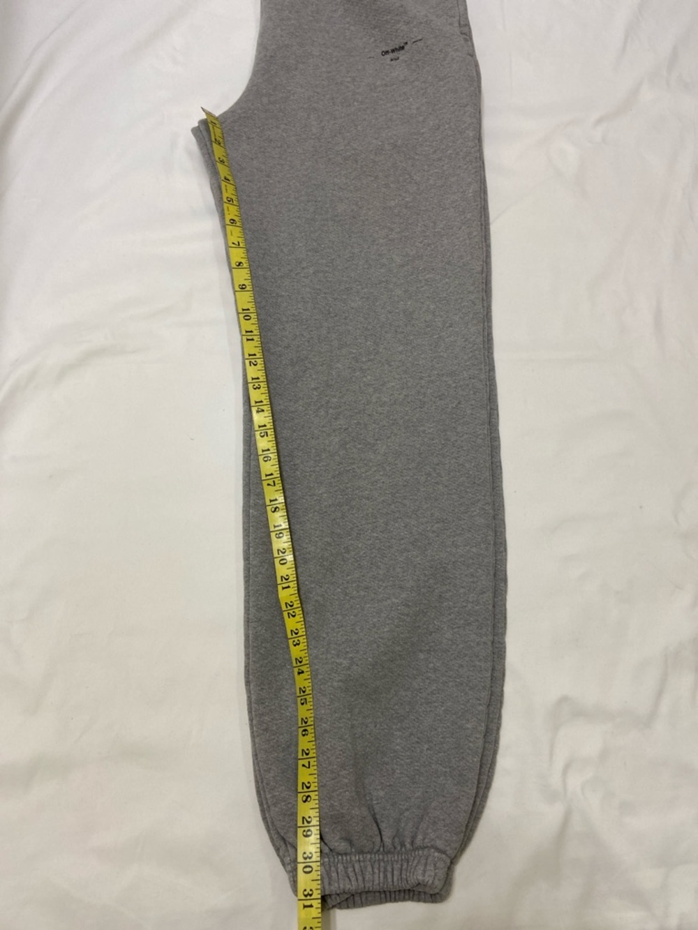 Off-White Men’s Gray Long Sweatpants With Elastic At Waist And Ankle.Size- XL . - Picture 8 of 15